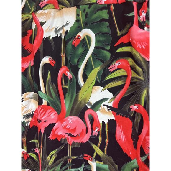 Max Boxxer‎ Men’s Medium Hawaiian Shirt Flamingo Print Short Sleeve Vacation Top - Picture 3 of 4